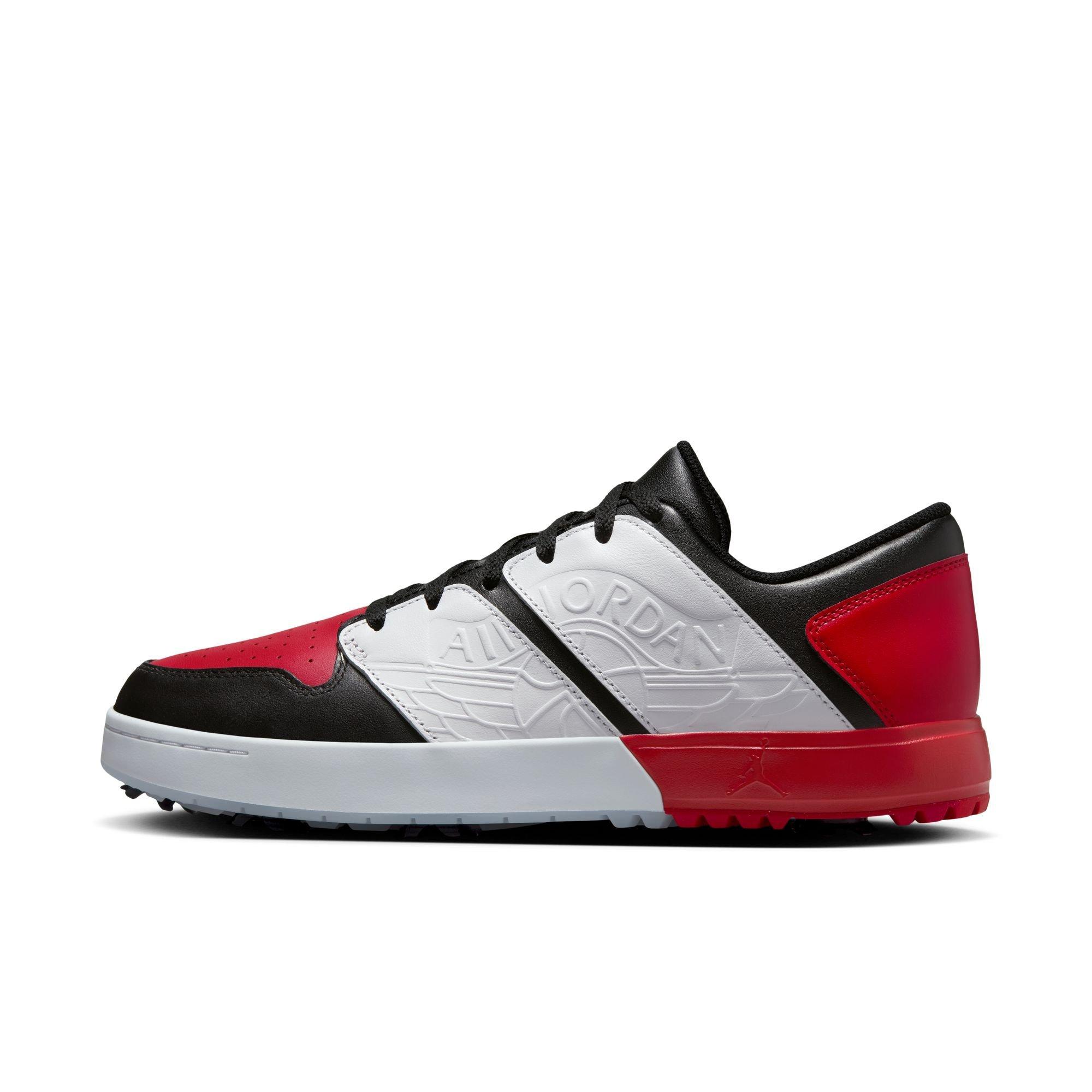 Jordan NU Retro Low G Spiked Golf Shoe - Black/White/Red | JORDAN